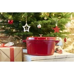 Staub Cocotte 30 Cm, Rund, Kirsch-Rot, Gusseisen -Küchenutensilien Verkäufe 000011021