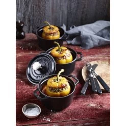 Staub Cocotte 14 Cm, Rund, Schwarz, Gusseisen -Küchenutensilien Verkäufe 000017042