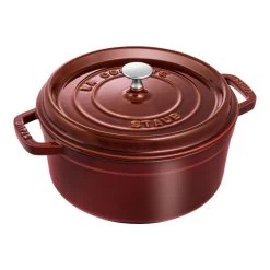 Staub Cocotte 24 Cm, Rund, Grenadine-Rot, Gusseisen