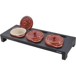 Staub Servierbrett Für 3 Mini-Cocottes, 42 Cm X 16 Cm, Fiberholz -Küchenutensilien Verkäufe 11907 00 4