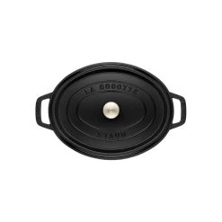Staub Cocotte 31 Cm, Oval, Schwarz, Gusseisen -Küchenutensilien Verkäufe 40500 231 0 3 2