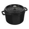 Staub Cocotte Tief 24 Cm, Rund, Schwarz, Gusseisen -Küchenutensilien Verkäufe 40502285