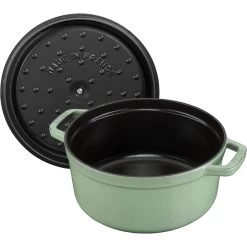 Staub Cocotte 24 Cm, Rund, Salbeigrün, Gusseisen -Küchenutensilien Verkäufe 40505 364 5 2