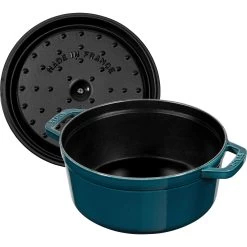 Staub Cocotte 24 Cm, Rund, La-Mer, Gusseisen -Küchenutensilien Verkäufe 40508 654 0 1