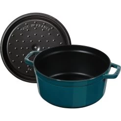 Staub Cocotte 26 Cm, Rund, La-Mer, Gusseisen -Küchenutensilien Verkäufe 40509 137 0 5