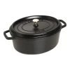 Staub Cocotte 31 Cm, Oval, Schwarz, Gusseisen