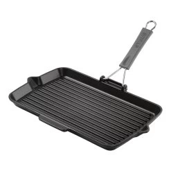 Staub Grillpfanne Mit Ausgießnase 34 X 21 Cm, Gusseisen, Schwarz