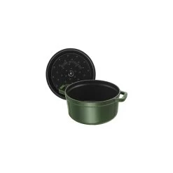 Staub Cocotte 22 Cm, Rund, Basilikum-Grün, Gusseisen -Küchenutensilien Verkäufe 40509 354 0 5 1