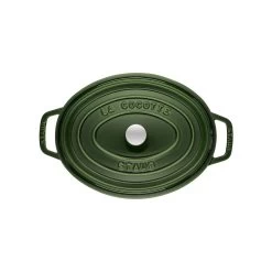 Staub Cocotte 33 Cm, Oval, Basilikum-Grün, Gusseisen -Küchenutensilien Verkäufe 40509 363 0 2 1