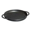Staub Pure Grill 26 Cm, Rund, Schwarz, Gusseisen