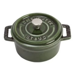 Staub Mini Cocotte 10 Cm, Rund, Basilikum-Grün, Gusseisen