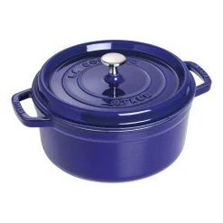 Staub Cocotte 22 Cm, Rund, Dunkelblau, Gusseisen