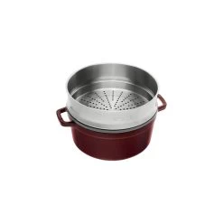 Staub Cocotte Mit Dämpfeinsatz 26 Cm, Rund, Grenadine-Rot, Gusseisen 7 Staub Cocotte Mit Dämpfeinsatz 26 Cm, Rund, Grenadine-Rot, Gusseisen -Küchenutensilien Verkäufe 40510 600 0 2