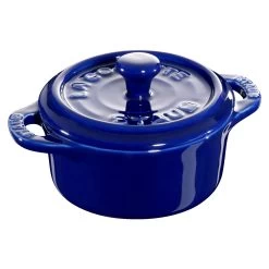 Staub Mini Cocotte 10 Cm, Rund, Dunkelblau, Keramik