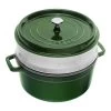 Staub Cocotte Mit Dämpfeinsatz 26 Cm, Rund, Basilikum-Grün, Gusseisen -Küchenutensilien Verkäufe 40510603
