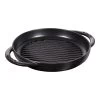 Staub Pure Grill 23 Cm, Rund, Schwarz, Gusseisen