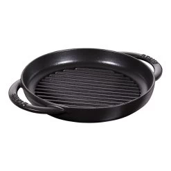 Staub Pure Grill 23 Cm, Rund, Schwarz, Gusseisen