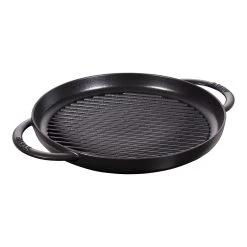 Staub Pure Grill 30 Cm, Rund, Schwarz, Gusseisen