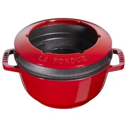 Staub Fondue Set, 18cm, Kirschrot Innen Cremefarben 18 Cm, Kirsch-Rot -Küchenutensilien Verkäufe 40511 974 0 4