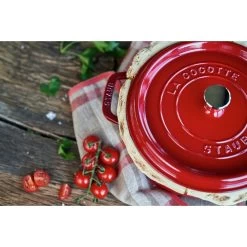 Staub Cocotte 24 Cm, Rund, Kirsch-Rot, Gusseisen -Küchenutensilien Verkäufe 424416044