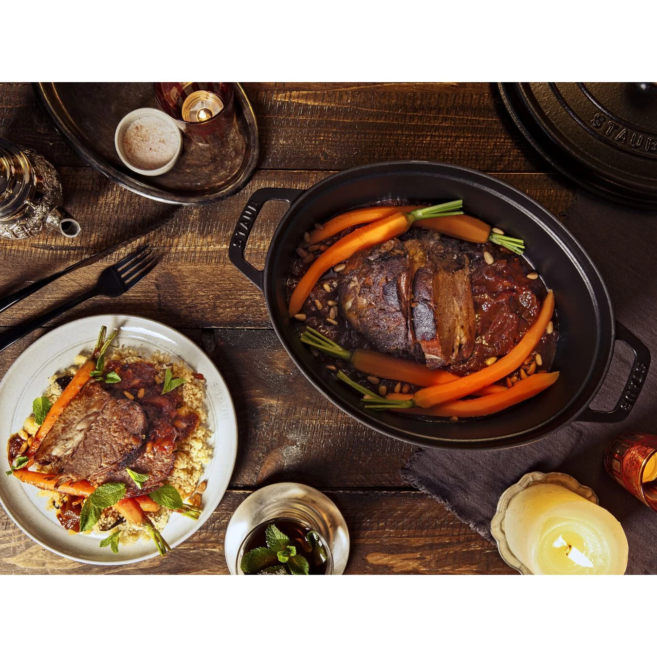 Staub Cocotte 33 Cm, Oval, Schwarz, Gusseisen 8 Staub Cocotte 33 Cm, Oval, Schwarz, Gusseisen – Bild 6